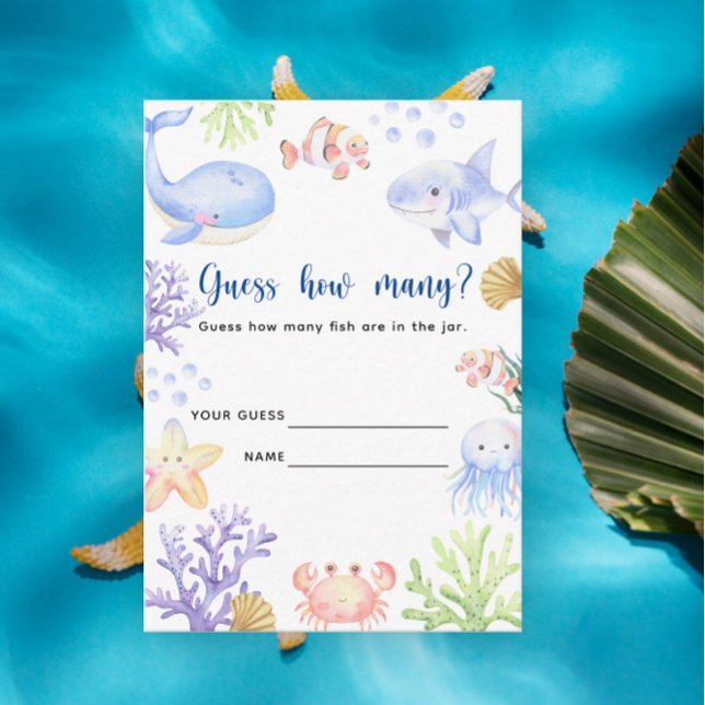 Ocean animals - how many fish are in the jar enclosure card (Creator Uploaded)