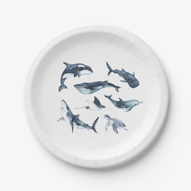 Ocean Animals Paper Plates (Front)