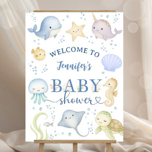 Ocean Animals Sea Baby Shower Boy Welcome Foam Board