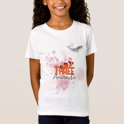 Ocean Animals Sea Life Whale Kids Party T_shirt