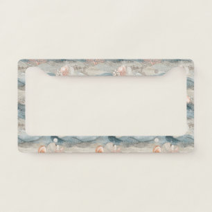Ocean Aqua Coral Reef Coastal Pattern License Plate Frame