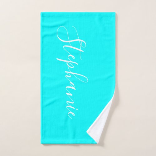 Ocean Aqua personalized monogram workout towel