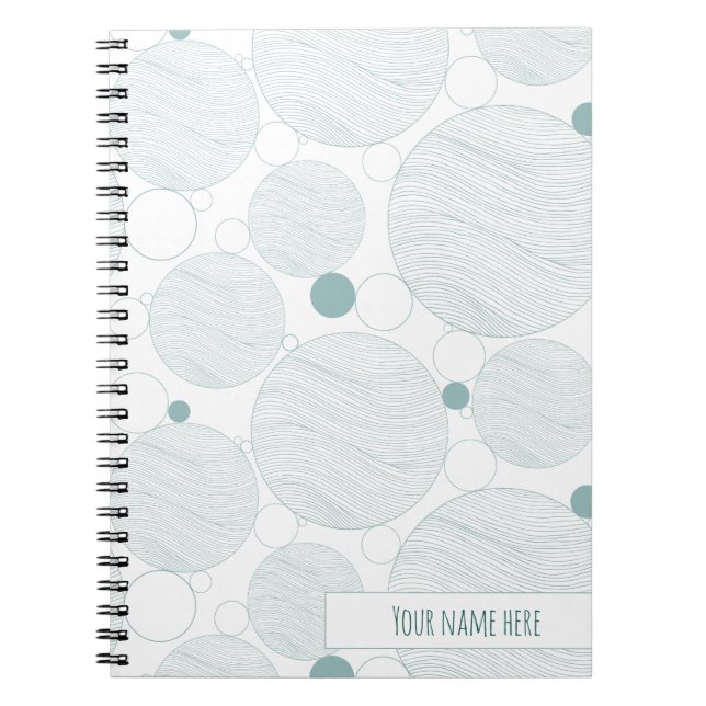 Ocean Aqua Waves Spiral Notebook (Front)