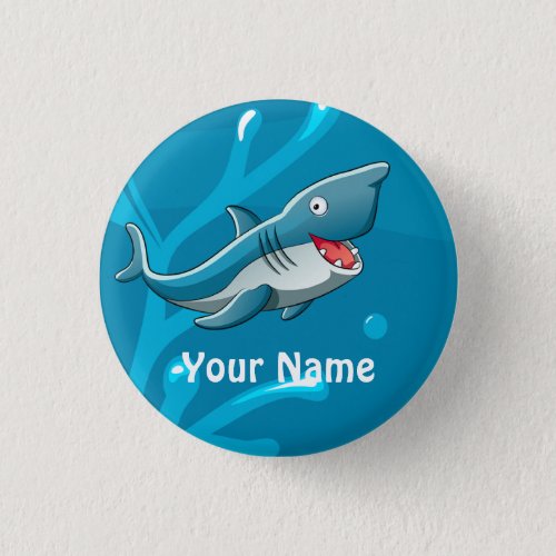 Ocean Aquatic Cute Shark Custom Button