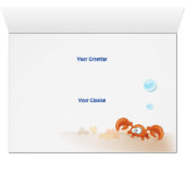 Ocean Aquatic Cute Shark Starfish Custom Cards (Inside Horizontal (Bottom))