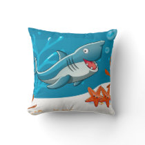 Ocean Aquatic Cute Shark Starfish Pillow