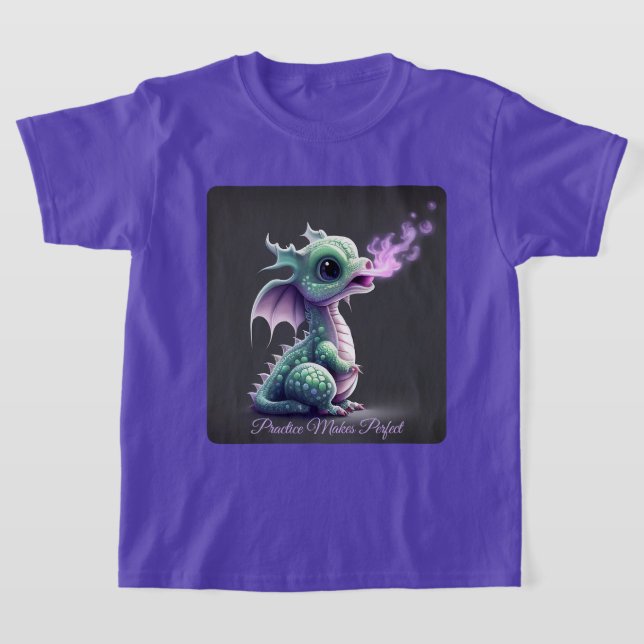 Ocean Aquatic-Mer Dragon Blowing Smoke Kids T-Shirt (Laydown)