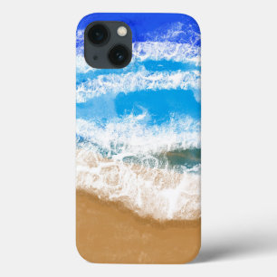 Ocean Art Blue Waves on Sandy Beach iPhone 13 Case