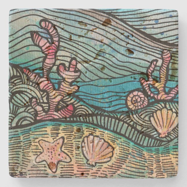 Ocean Art                                          Stone Coaster (Front)