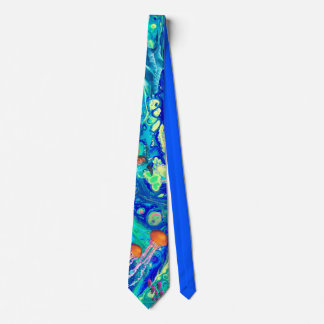 Ocean art tie, jellyfish tie, turtle tie, dolphin, neck tie
