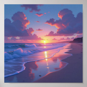 Ocean at Dusk Poster