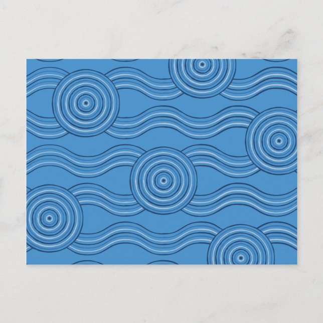 Ocean Australian Dreamtime River Pattern Postcard (Front)