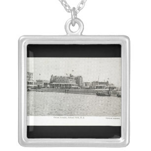 Ocean Ave, Asbury Park, NJ c1915 Vintage Silver Plated Necklace