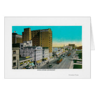 Ocean Avenue Looking East, Long Beach Cards