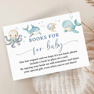 Ocean Baby Shower Blue Sea Book For Baby Enclosure Card