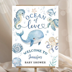 Ocean Baby Shower Boy Whale Welcome Foam Board