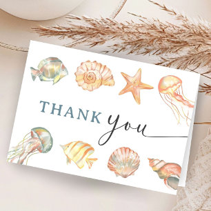 Ocean Baby Shower Gender Neutral Folded Thank You