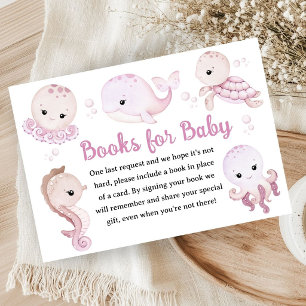 Ocean Baby Shower Girl Pink Books For Baby  Enclosure Card