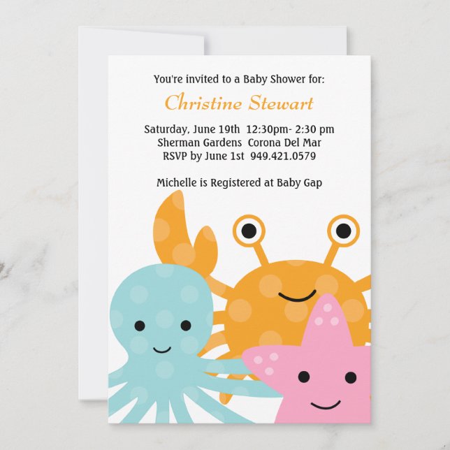 Ocean Baby Shower Invitation (Front)