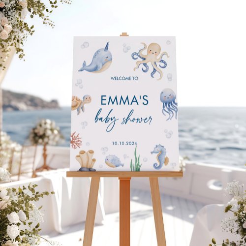 Ocean Baby Shower Welcome Sign Sea Sign