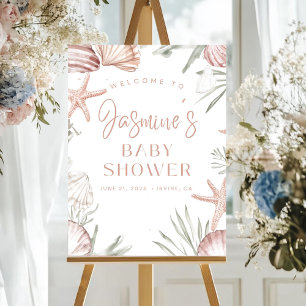 Ocean Baby Shower Welcome Sign Template Neutral Un