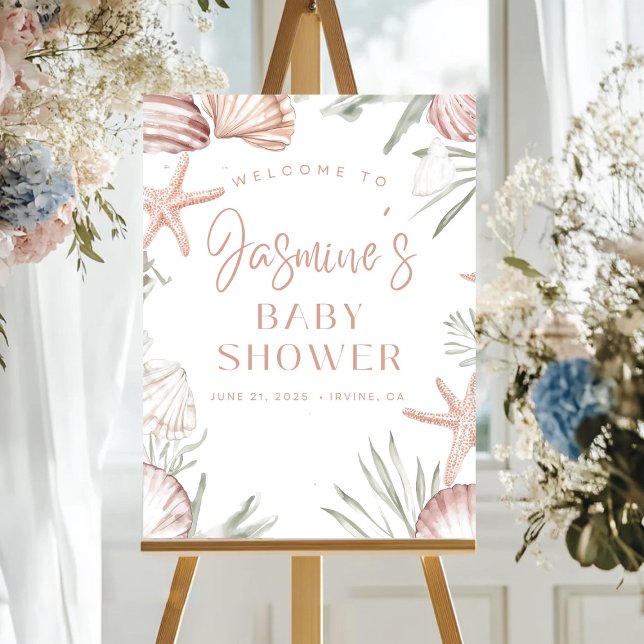 Ocean Baby Shower Welcome Sign Template Neutral Un (Creator Uploaded)
