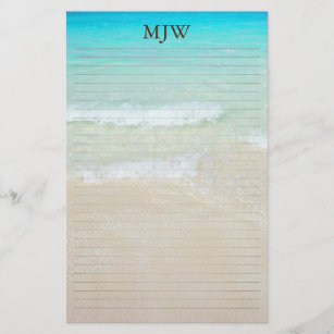 Ocean Background Lined Blank Writing Paper