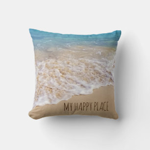 ocean Bahama beach with turquoise water Throw Pillow