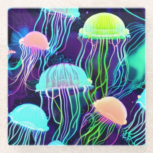 Ocean Ballet Jellyfish Glass Coaster