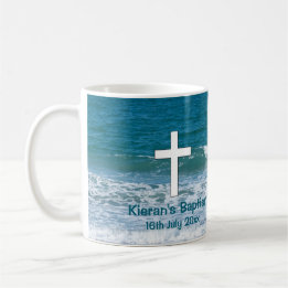 Ocean Baptism Keepsake Frosted Glass Coffee Mug