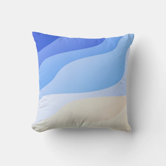 Ocean Beach Abstract Artwork | Throw Pillow (Front)