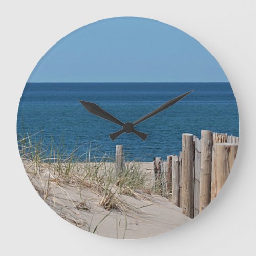 Ocean beach and dune large clock