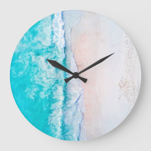 Ocean beach, beautiful landscape, travel theme. large clock