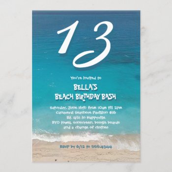 Ocean Beach Birthday Party For Kids Invitation by PartyPrep at Zazzle