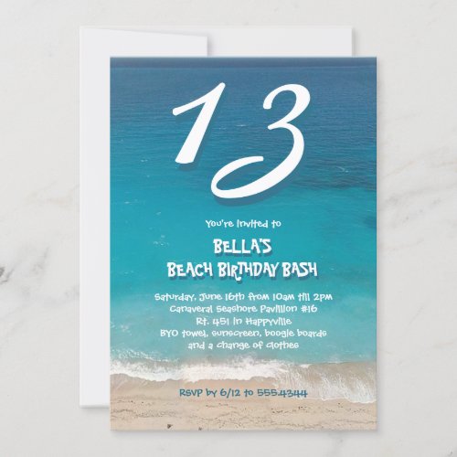 Ocean Beach Birthday Party for Kids Invitation