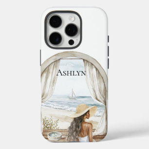 Ocean Beach Black Woman  iPhone 16 Pro Case