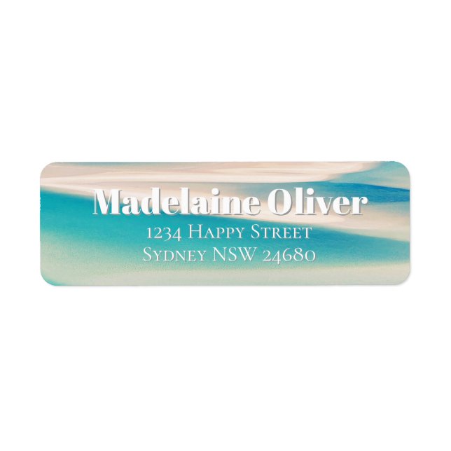 Ocean Beach Blue Modern  Label (Front)