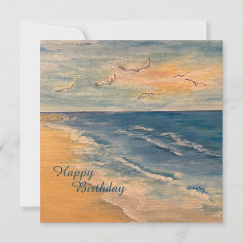Ocean Beach Breeze Flat Thank You Card