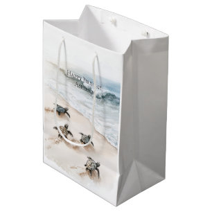 Ocean Beach Coast Sea Turtles Medium Gift Bag