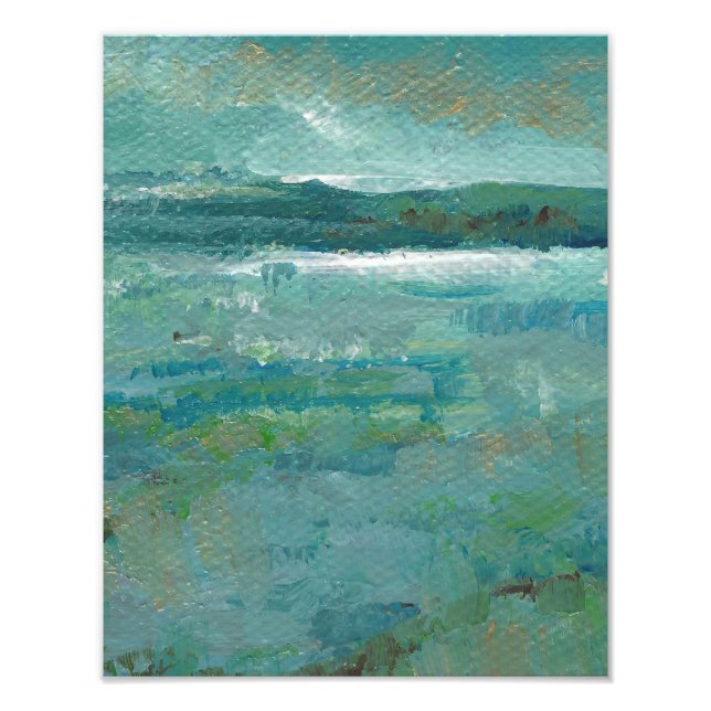 Ocean Beach Coastal Abstract Painting  Photo Print (Front)