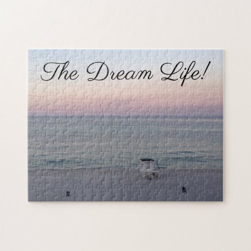 Ocean Beach Colorful Sunrise Jigsaw Puzzle