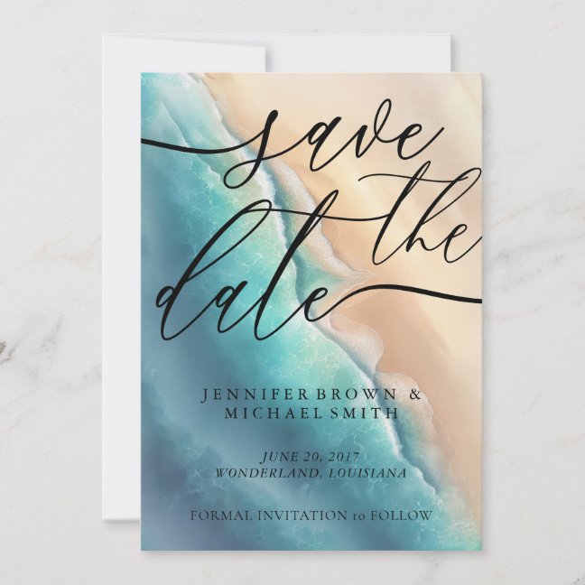 Ocean Beach Custom Signature Save The Date