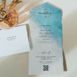 Ocean Beach Destination QR Wedding All In One Invitation<br><div class="desc">Ocean Beach Destination QR Wedding All In One Invitations</div>