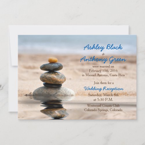 Ocean Beach Destination Wedding Reception Only Invitation