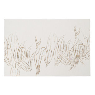 Ocean Beach Elegant Gold Subtle Seaweed Art Faux Canvas Print
