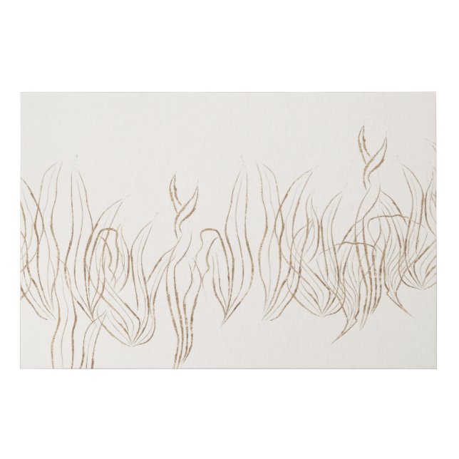 Ocean Beach Elegant Gold Subtle Seaweed Art Faux Canvas Print (Front)