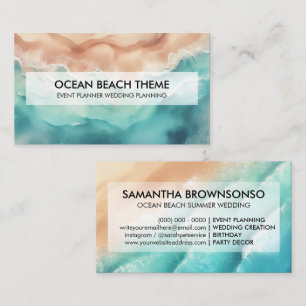 Ocean Beach Event Planning Party Business Card