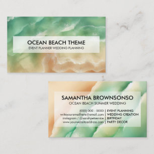 Ocean Beach Event Planning Party Green Sea Business Card