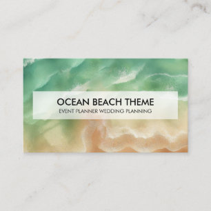 Ocean Beach Event Planning Party Green Sea Business Card