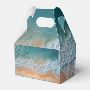 Ocean Beach From Above Turquoise Sea Waves Favor Boxes